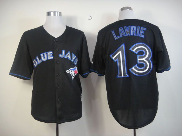 Men Toronto Blue Jays 13 Lawrie Black MLB Jerseys